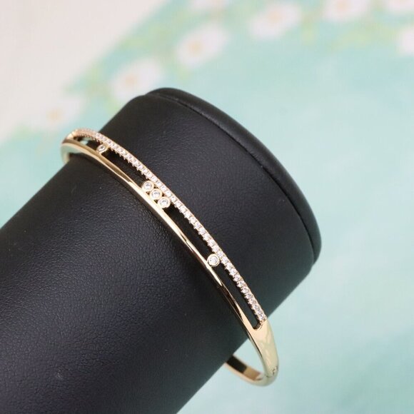 Elegant Rose Gold Plated Bangle with Crystal Detailing, XPBL0568 - Picture 8 of 12